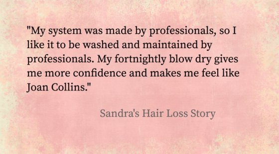 Positive quote from Female Hair Loss Client about her Enhancer System