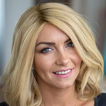 Smiling Client With Alopecia And Blonde Enhancer System Fitted