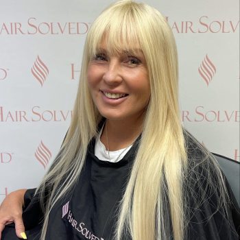 Rose client at Hair Solved Bristol with long blonde Enhancer System
