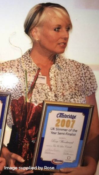 Female client Rose on the day she was runner up Slimmer of the year 2007